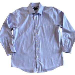 PRONTO UOMO 100% COTTON MEN LONG SLEEVE BUTTON UP SIZE 16.5 COLLARED SHIRT LILAC